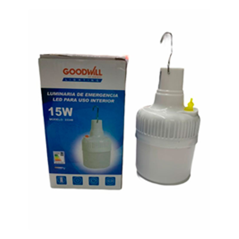 Foco 15W luz blanca recargable  2 pasos